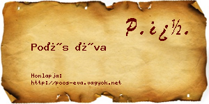 Poós Éva névjegykártya